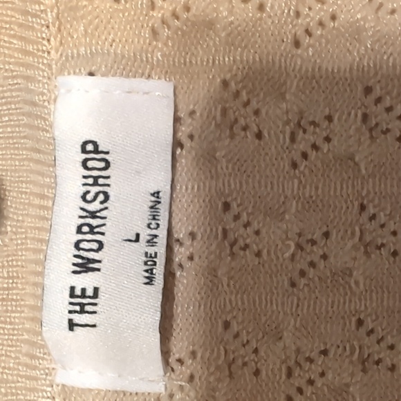 NWOT The Workshop Cream Eyelet Knit Top - Picture 3 of 5
